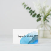 abstraktes Türkis Visitenkarte (Stehend Vorderseite)