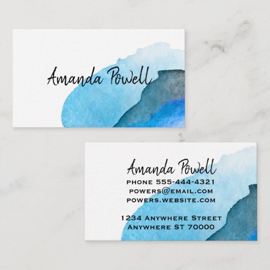 abstraktes Türkis Visitenkarte (Vorne/Hinten)