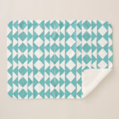 Abstraktes Türkisblau-Punktmuster Sherpadecke (Vorderseite (Horizontal))