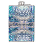 Abstraktes türkisblaues Design Flachmann (Rückseite)