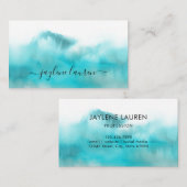 Abstraktes türkisfarbenes Blau Visitenkarte (Vorne/Hinten)