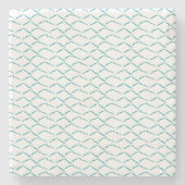 Abstraktes türkisfarbenes Küstenwachmuster Steinuntersetzer (Vorderseite)