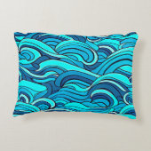 Abstraktes türkisfarbenes Meer | Dekokissen (Rückseite)