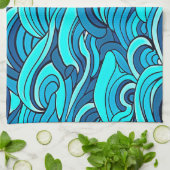 Abstraktes türkisfarbenes Meer | Geschirrtuch (Gefaltet)