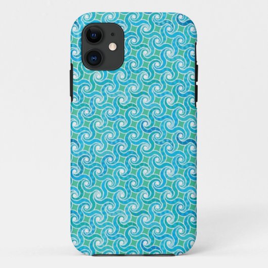 Abstraktes, türkisfarbenes Muster, grün, blau Case-Mate iPhone Hülle (Rückseite)