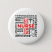 Abstraktes Typo-Sprichwort-Geschenk für Krankenpfl Button (Vorderseite)