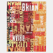 Abstraktes Typografie-Muster Fleecedecke (Vorderseite)