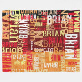 Abstraktes Typografie-Muster Fleecedecke (Vorderseite (Horizontal))