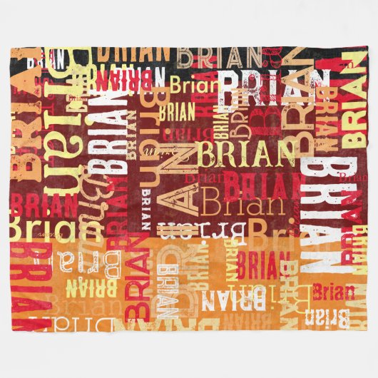 Abstraktes Typografie-Muster Fleecedecke (Vorderseite (Horizontal))