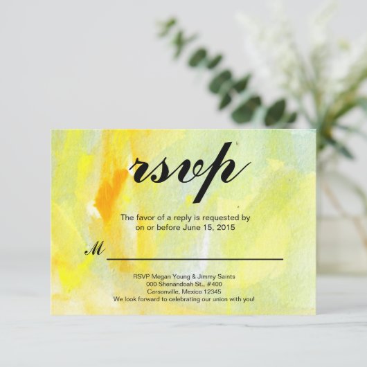 abstraktes uAwg RSVP Karte (Stehend Vorderseite)