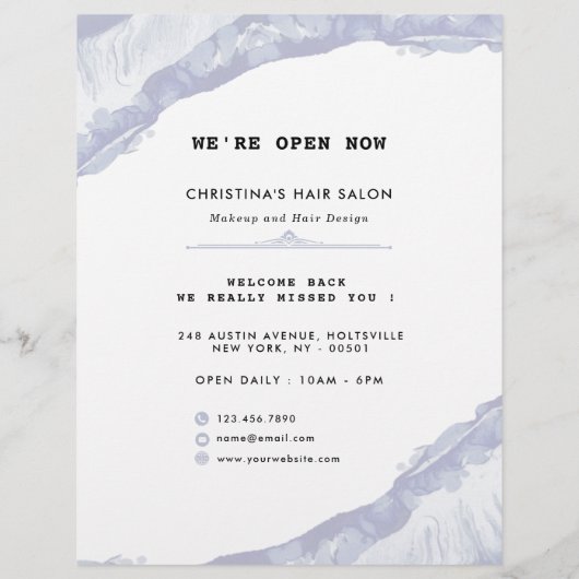 Abstraktes und Minimalistisches blaues Wasser Flyer (Hinten)