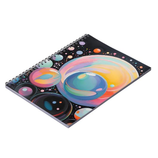 Abstraktes und modernes Blasdesign Notizblock (Linke Seite)