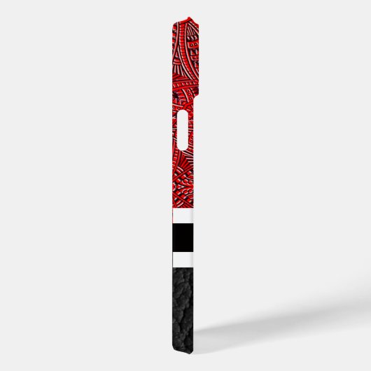 Abstraktes und schwarzes Glattleder und Monogram Case-Mate iPhone Hülle (Rückseite / Rechts)