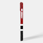 Abstraktes und schwarzes Glattleder und Monogram Case-Mate iPhone Hülle (Rückseite / Links)