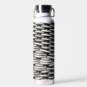 Abstraktes und stilvolles Gray-Muster Trinkflasche (Rückseite)