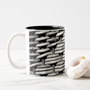Abstraktes und stilvolles Gray-Muster Zweifarbige Tasse
