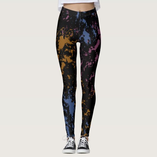 Abstraktes ungleiches Muster Leggings (Vorderseite)