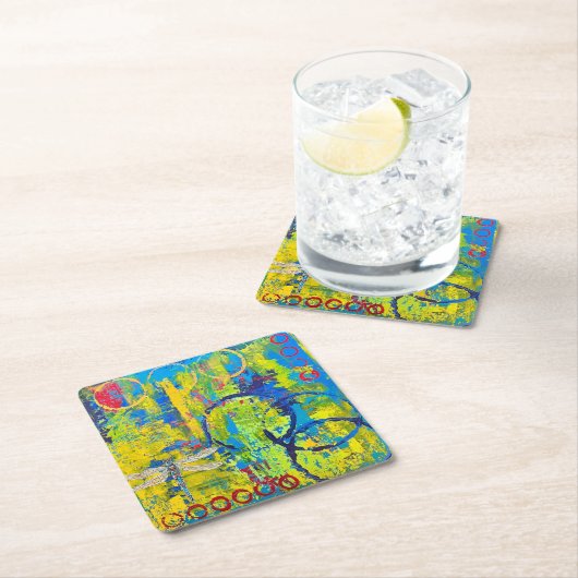 Abstraktes Untersetzer-Set Rechteckiger Pappuntersetzer (Vor Ort)