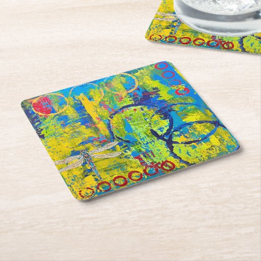 Abstraktes Untersetzer-Set Rechteckiger Pappuntersetzer (angewinkelt)