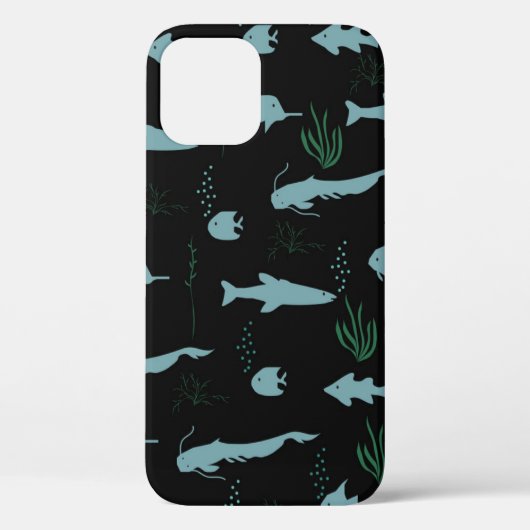 Abstraktes Unterwassermuster mit Fischen und Algen Case-Mate iPhone Hülle (Rückseite)