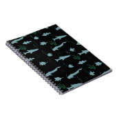 Abstraktes Unterwassermuster mit Fischen und Algen Notizblock (Rechte Seite)