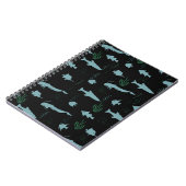 Abstraktes Unterwassermuster mit Fischen und Algen Notizblock (Linke Seite)