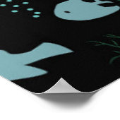 Abstraktes Unterwassermuster mit Fischen und Algen Poster (Ecke)