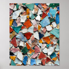 Abstraktes urbanes Mosaik: Vollfarbige U-Bahn-Kach Poster