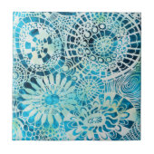 Abstraktes Urchin- und Opihi-Party Fliese (Vorderseite)