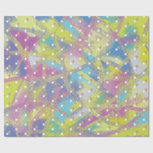 Abstraktes Urlaubsmuster Farbenfrohe Regenbogenmus Geschenkpapier (Flach)