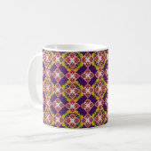 Abstraktes Urlaubspapier in violett, rosa und farb Kaffeetasse (Vorderseite Links)