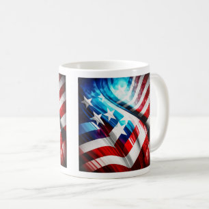 Abstraktes USA-Flaggen-Klassik-Mug, 320 ml Kaffeetasse
