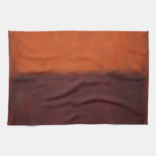 Abstraktes Verbranntes Oranges Horizont Geschirrtuch
