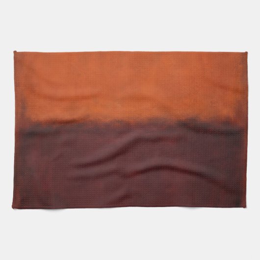Abstraktes Verbranntes Oranges Horizont Geschirrtuch (Horizontal)