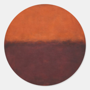 Abstraktes Verbranntes Oranges Horizont Runder Aufkleber