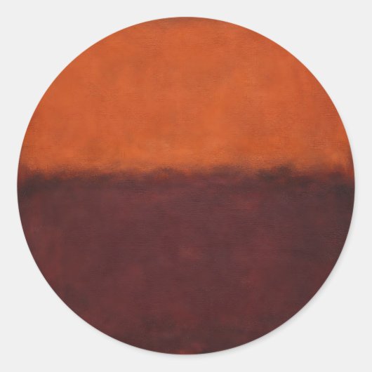 Abstraktes Verbranntes Oranges Horizont Runder Aufkleber (Vorderseite)