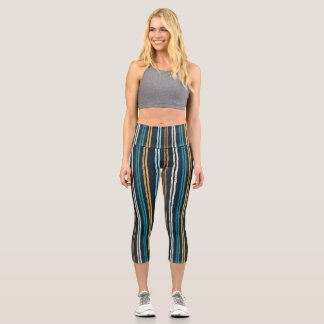 Abstraktes Vertikale Linien Muster Capri Leggings