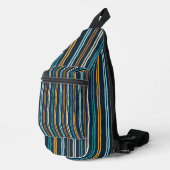 Abstraktes Vertikale Linien Muster Crossbody Bag (Rechte Ecke)