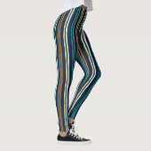 Abstraktes Vertikale Linien Muster Leggings (Rechts)