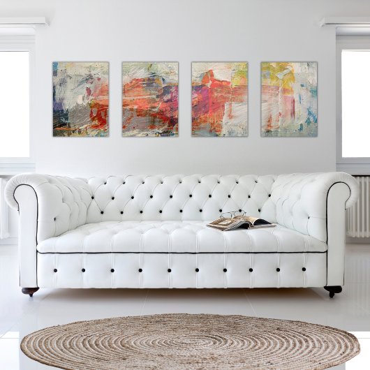 Abstraktes, vierteiliges Print-Set Bilderwand Sets