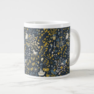 Abstraktes Vintage-Muster Jumbo-Tasse