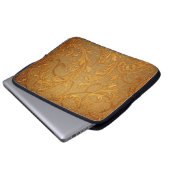 Abstraktes Vintages Blumenmuster Laptopschutzhülle (Vorne Knopf)