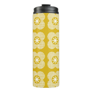 Abstraktes Vintages Blumenmuster. Nordischer Stil. Thermosbecher