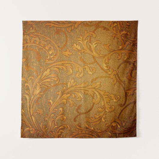 Abstraktes Vintages Blumenmuster Wandteppich (Vorderseite (Horizontal))