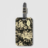 Abstraktes Vintages Blumensparkglas Monogramm Gepäckanhänger (Vorderseite Vertikal)