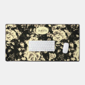 Abstraktes Vintages Blumensparkglas Monogramm Schreibtischunterlage (Tastatur & Maus)