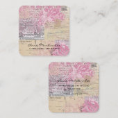 Abstraktes Vintages Collage Pink Quadratische Visitenkarte (Vorne/Hinten)