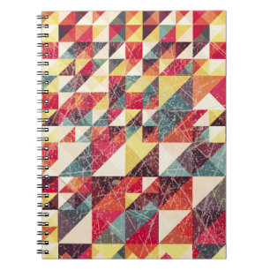 Abstraktes, Vintages geometrisches Hintergrundmust Notizblock