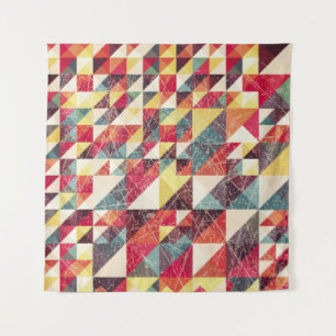 Abstraktes, Vintages geometrisches Hintergrundmust Wandteppich