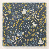 Abstraktes Vintages Muster Glasuntersetzer (Vorderseite)